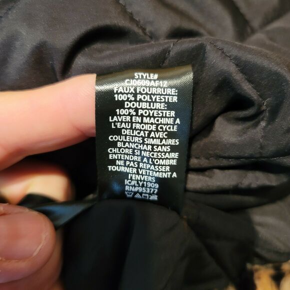 Sanctuary Sierra Print Faux Fur Coat Fleece Lining Leopard & Sherpa Size 1X NWT - Picture 10 of 10